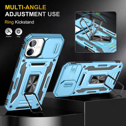 For iPhone 16 Plus Armor PC + TPU Camera Shield Phone Case(Light Blue) - iPhone 16 Plus Cases by buy2fix | Online Shopping UK | buy2fix