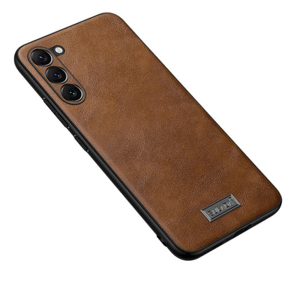 For Samsung Galaxy S24+ 5G SULADA Shockproof TPU + Handmade Leather Phone Case(Brown) - Galaxy S24+ 5G Cases by SULADA | Online Shopping UK | buy2fix