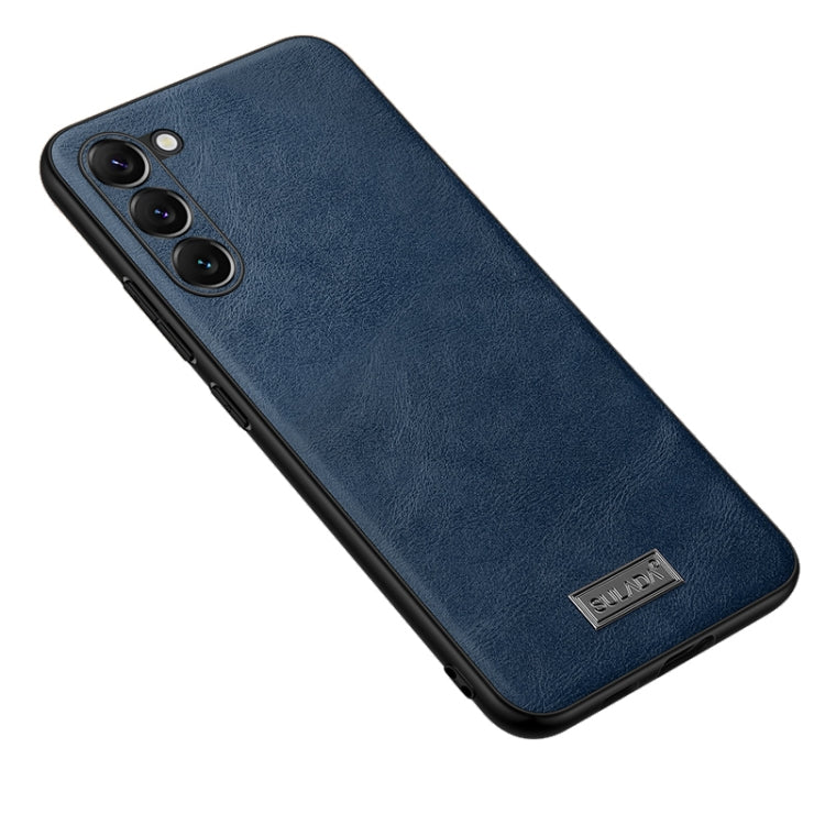 For Samsung Galaxy S24+ 5G SULADA Shockproof TPU Hybrid Handmade Leather Phone Case(Blue) - Galaxy S24+ 5G Cases by SULADA | Online Shopping UK | buy2fix