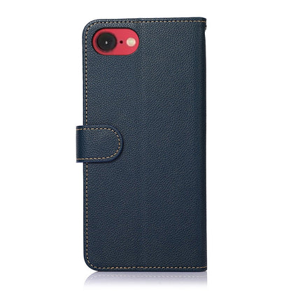 For iPhone SE 2024 KHAZNEH Litchi Texture Leather RFID Phone Case(Blue) - More iPhone Cases by buy2fix | Online Shopping UK | buy2fix