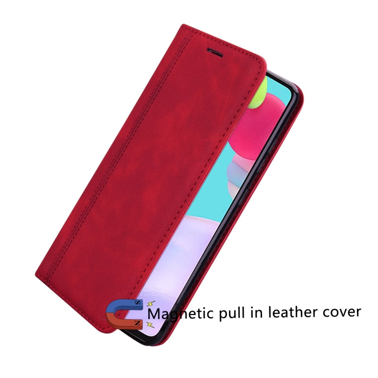 For Samsung Galaxy S24 Frosted Business Magnetic Horizontal Flip PU Phone Case(Red) - Galaxy S24 5G Cases by buy2fix | Online Shopping UK | buy2fix