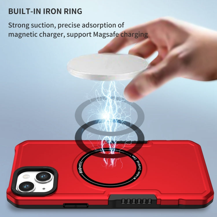 For iPhone 15 Plus MagSafe Shockproof Armor Phone Case(Red) - iPhone 15 Plus Cases by buy2fix | Online Shopping UK | buy2fix