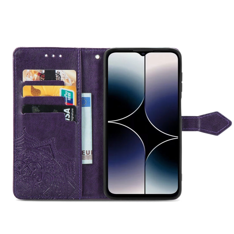 For Ulefone Note 16 Pro Mandala Flower Embossed Leather Phone Case(Purple) - Ulefone Cases by buy2fix | Online Shopping UK | buy2fix