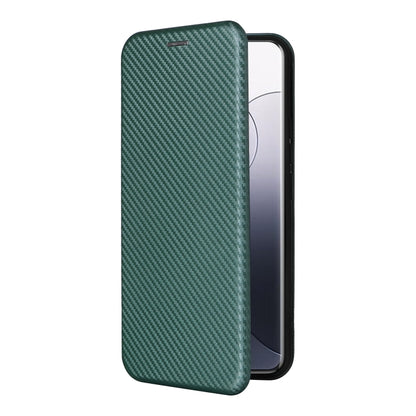 For Xiaomi 14 Carbon Fiber Texture Flip Leather Phone Case(Green) - 14 Cases by buy2fix | Online Shopping UK | buy2fix
