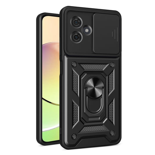 For Motorola Moto G54 5G EU Sliding Camera Cover Design TPU Hybrid PC Phone Case(Black) - Motorola Cases by buy2fix | Online Shopping UK | buy2fix