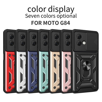 For Motorola Moto G84 Sliding Camera Cover Design TPU Hybrid PC Phone Case(Gold) - Motorola Cases by buy2fix | Online Shopping UK | buy2fix