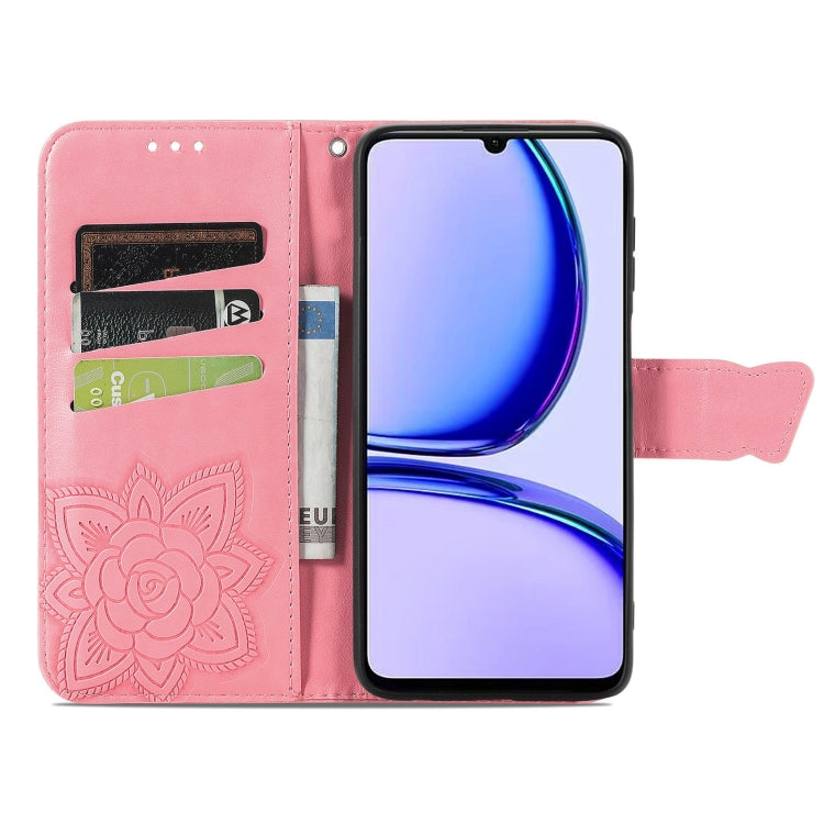 For Realme C53 Butterfly Love Flower Embossed Leather Phone Case(Pink) - Realme Cases by buy2fix | Online Shopping UK | buy2fix