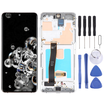 For Samsung Galaxy S20 Ultra 4G/5G SM-G988 6.67 inch OLED LCD Screen Digitizer Full Assembly with Frame (Silver) - Galaxy S Series Parts by buy2fix | Online Shopping UK | buy2fix