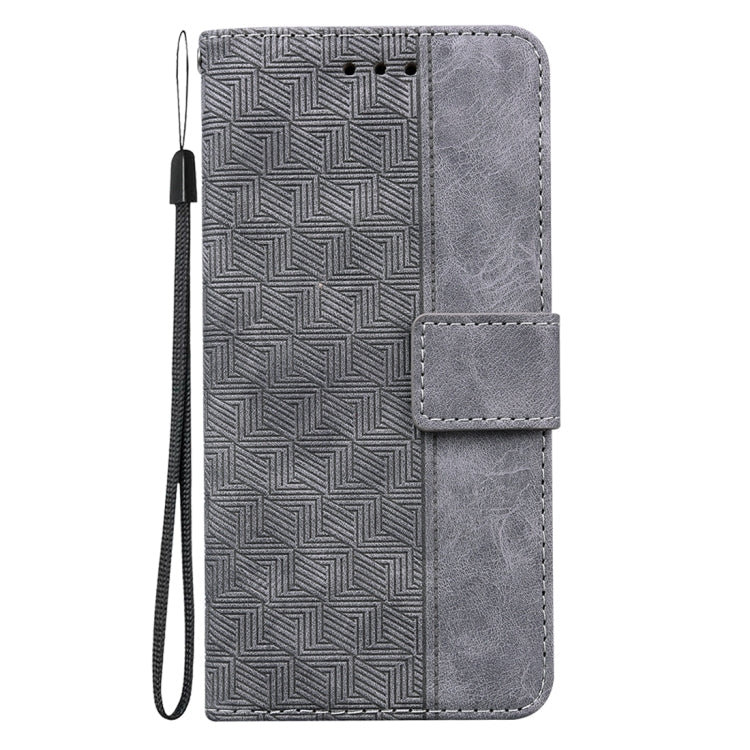 For Samsung Galaxy S24 5G Geometric Embossed Leather Phone Case(Grey) - Galaxy S24 5G Cases by buy2fix | Online Shopping UK | buy2fix
