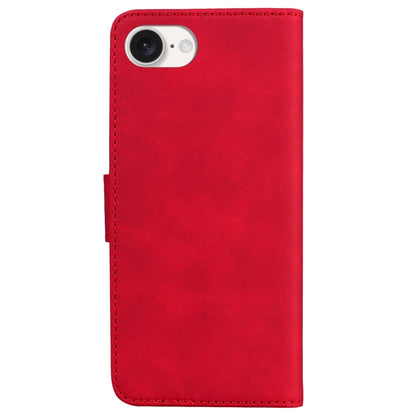 For iPhone SE 2024 Skin Feel Pure Color Flip Leather Phone Case(Red) - More iPhone Cases by buy2fix | Online Shopping UK | buy2fix