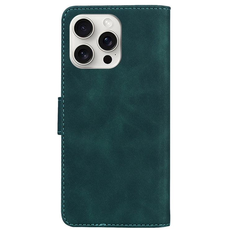 For iPhone 16 Pro Max Skin Feel Pure Color Flip Leather Phone Case(Green) - iPhone 16 Pro Max Cases by buy2fix | Online Shopping UK | buy2fix