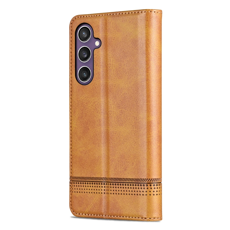 For Samsung Galaxy S24+ 5G AZNS Magnetic Calf Texture Flip Leather Phone Case(Light Brown) - Galaxy S24+ 5G Cases by AZNS | Online Shopping UK | buy2fix