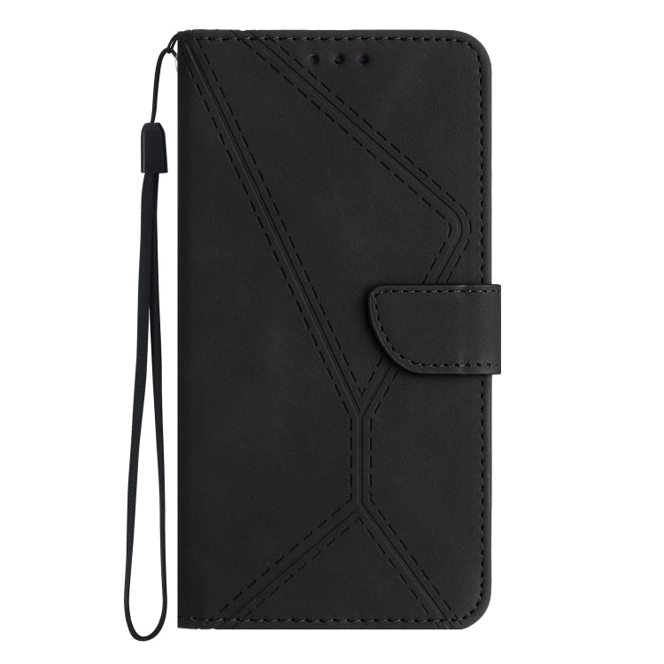 For Samsung Galaxy S24 Ultra 5G Stitching Embossed Leather Phone Case(Black) - Galaxy S24 Ultra 5G Cases by buy2fix | Online Shopping UK | buy2fix