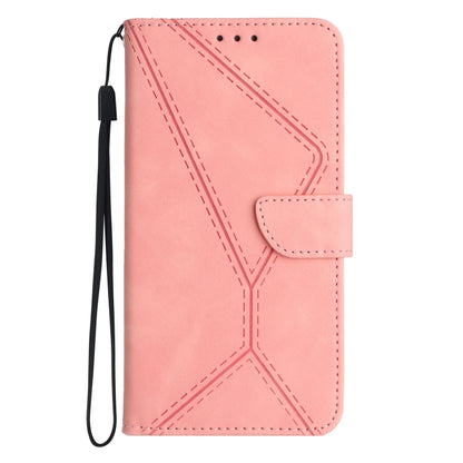 For Samsung Galaxy A55 5G Stitching Embossed Leather Phone Case(Pink) - Galaxy Phone Cases by buy2fix | Online Shopping UK | buy2fix