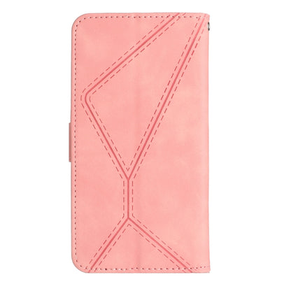 For Samsung Galaxy A55 5G Stitching Embossed Leather Phone Case(Pink) - Galaxy Phone Cases by buy2fix | Online Shopping UK | buy2fix