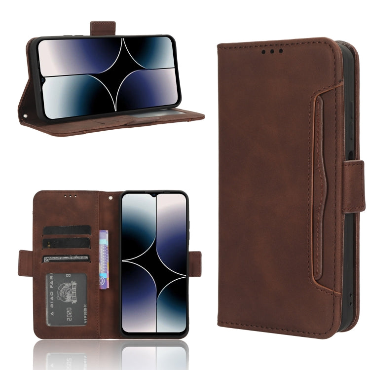 For Ulefone Note 16 Pro Skin Feel Calf Texture Card Slots Leather Phone Case(Brown) - Ulefone Cases by buy2fix | Online Shopping UK | buy2fix