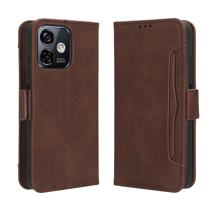 For Ulefone Note 16 Pro Skin Feel Calf Texture Card Slots Leather Phone Case(Brown) - Ulefone Cases by buy2fix | Online Shopping UK | buy2fix