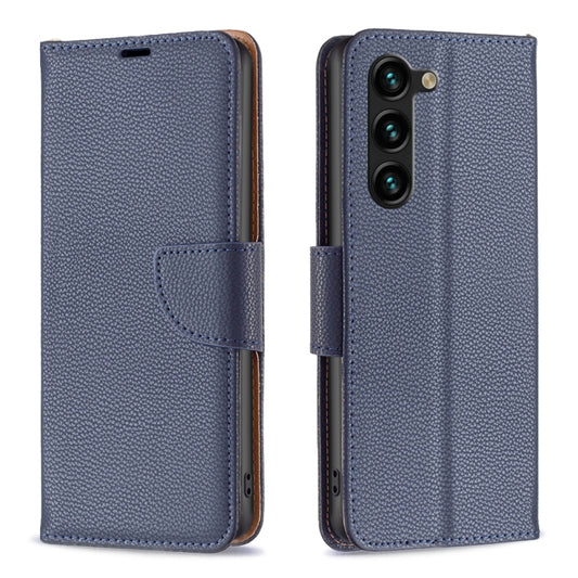 For Samsung Galaxy S24+ 5G Litchi Texture Pure Color Flip Leather Phone Case(Blue) - Galaxy S24+ 5G Cases by buy2fix | Online Shopping UK | buy2fix
