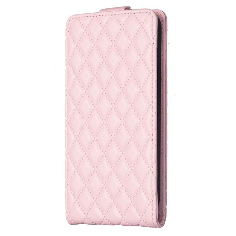 For iPhone 16 Pro Max Diamond Lattice Vertical Flip Leather Phone Case(Pink) - iPhone 16 Pro Max Cases by buy2fix | Online Shopping UK | buy2fix