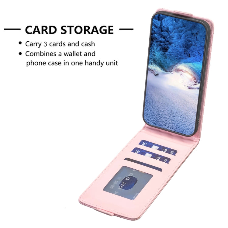 For iPhone 16 Pro Diamond Lattice Vertical Flip Leather Phone Case(Pink) - iPhone 16 Pro Cases by buy2fix | Online Shopping UK | buy2fix