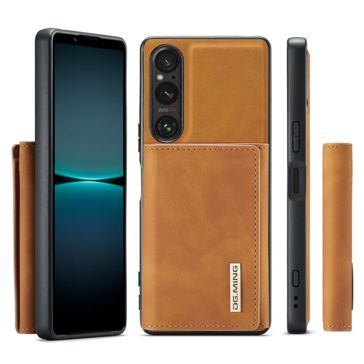 For Sony Xperia 1 VI DG.MING M1 Series 3-Fold Multi Card Wallet + Magnetic Phone Case(Brown) - Sony Cases by DG.MING | Online Shopping UK | buy2fix