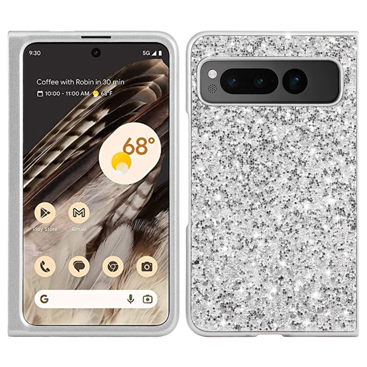 For Google Pixel Fold Glitter Powder Shockproof TPU Phone Case(Silver) - Google Cases by buy2fix | Online Shopping UK | buy2fix