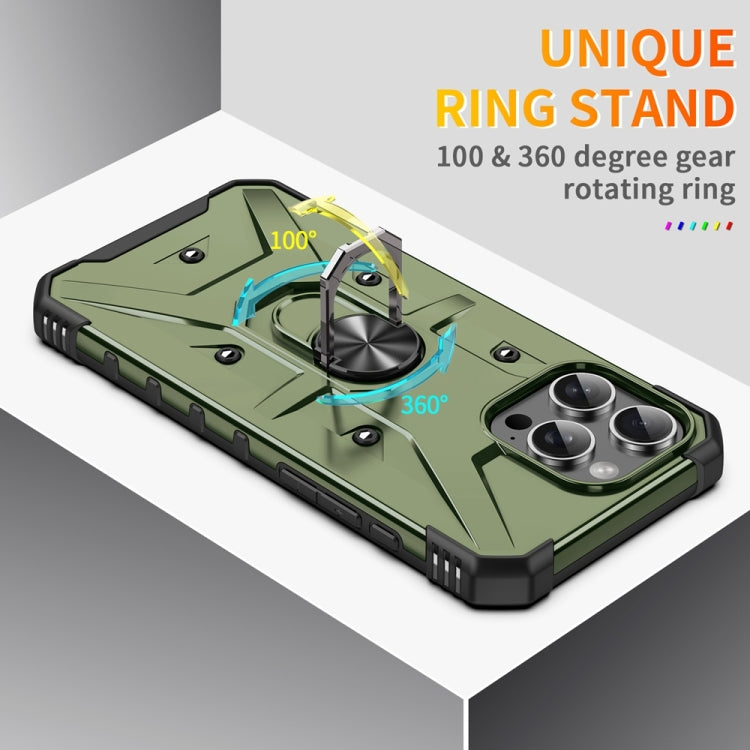 For iPhone 16 Pro Max Ring Holder Phone Case(Army Green) - iPhone 16 Pro Max Cases by buy2fix | Online Shopping UK | buy2fix