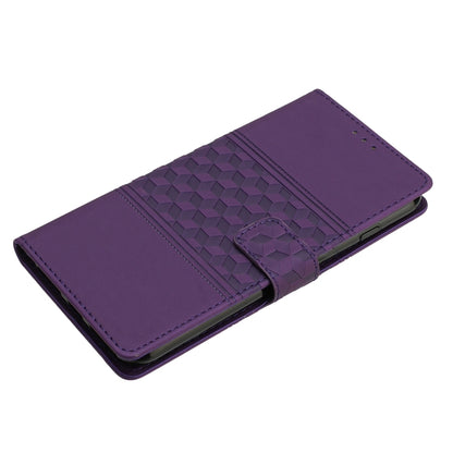 For iPhone 16 Plus Diamond Embossed Skin Feel Leather Phone Case(Purple) - iPhone 16 Plus Cases by buy2fix | Online Shopping UK | buy2fix