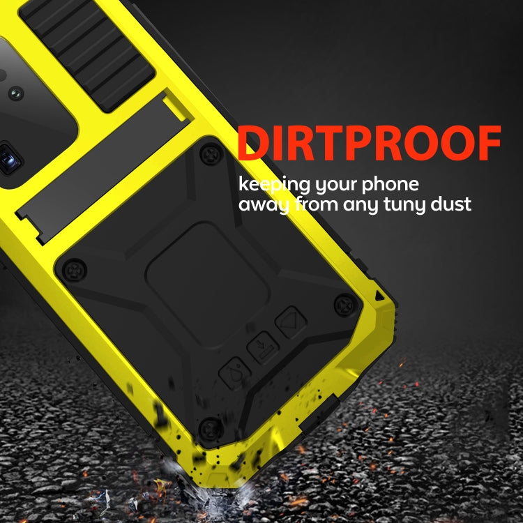 For Samsung Galaxy S20 Ultra R-JUST Waterproof Shockproof Dustproof Metal + Silicone Protective Case(Yellow) - Galaxy Phone Cases by R-JUST | Online Shopping UK | buy2fix