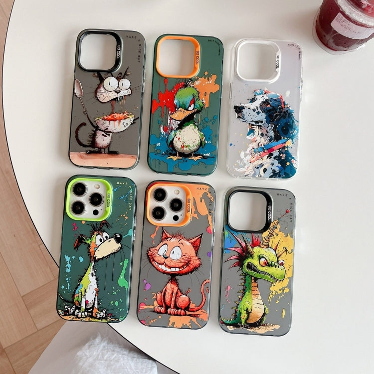 For iPhone 16 Pro Max Animal Pattern Oil Painting Series PC + TPU Phone Case(Tattered Astronaut) - iPhone 16 Pro Max Cases by buy2fix | Online Shopping UK | buy2fix