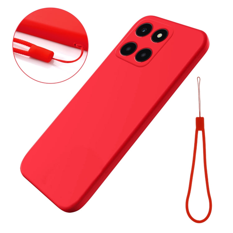 For Honor X6a Pure Color Liquid Silicone Shockproof Phone Case(Red) - Honor Cases by buy2fix | Online Shopping UK | buy2fix