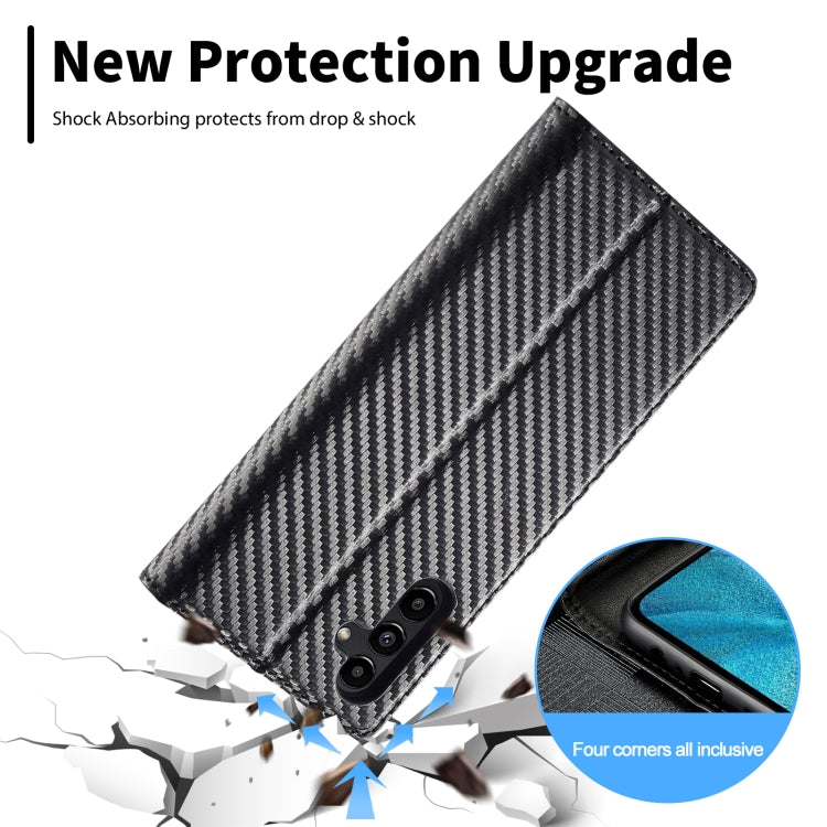 For Samsung Galaxy S23 FE 5G LC.IMEEKE Carbon Fiber Leather Phone Case(Vertical Black) - Galaxy S23 FE 5G Cases by LC.IMEEKE | Online Shopping UK | buy2fix