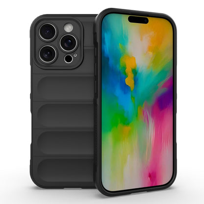 For iPhone 16 Pro Magic Shield TPU + Flannel Phone Case(Black) - iPhone 16 Pro Cases by buy2fix | Online Shopping UK | buy2fix