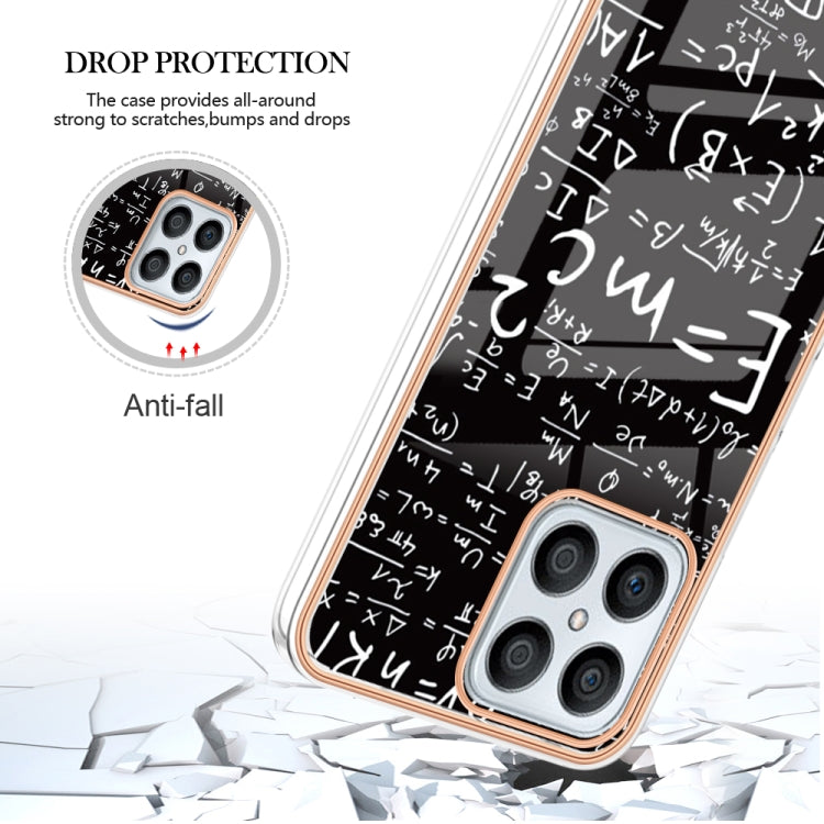 For Honor X8 4G Electroplating Marble Dual-side IMD Phone Case(Equation) - Honor Cases by buy2fix | Online Shopping UK | buy2fix