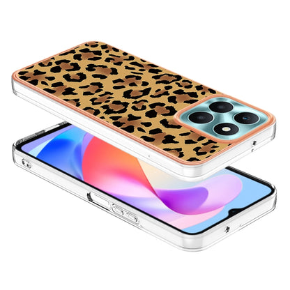 For Honor X6a Electroplating Marble Dual-side IMD Phone Case(Leopard Print) - Honor Cases by buy2fix | Online Shopping UK | buy2fix