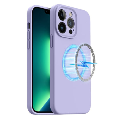 For iPhone 13 Pro LK MagSafe Magnetic Silicone Phone Case(Purple) - iPhone 13 Pro Cases by buy2fix | Online Shopping UK | buy2fix