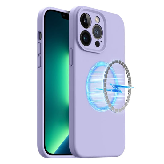 For iPhone 13 Pro LK MagSafe Magnetic Silicone Phone Case(Purple) - iPhone 13 Pro Cases by buy2fix | Online Shopping UK | buy2fix