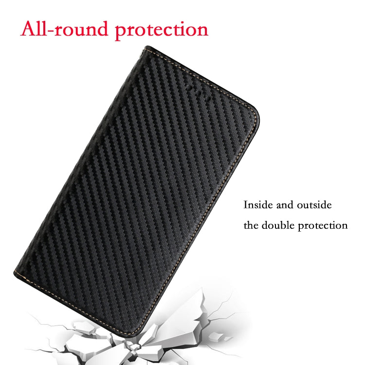 For Samsung Galaxy S23 FE 5G Carbon Fiber Texture Flip Holder Leather Phone Case(Black) - Galaxy S23 FE 5G Cases by buy2fix | Online Shopping UK | buy2fix