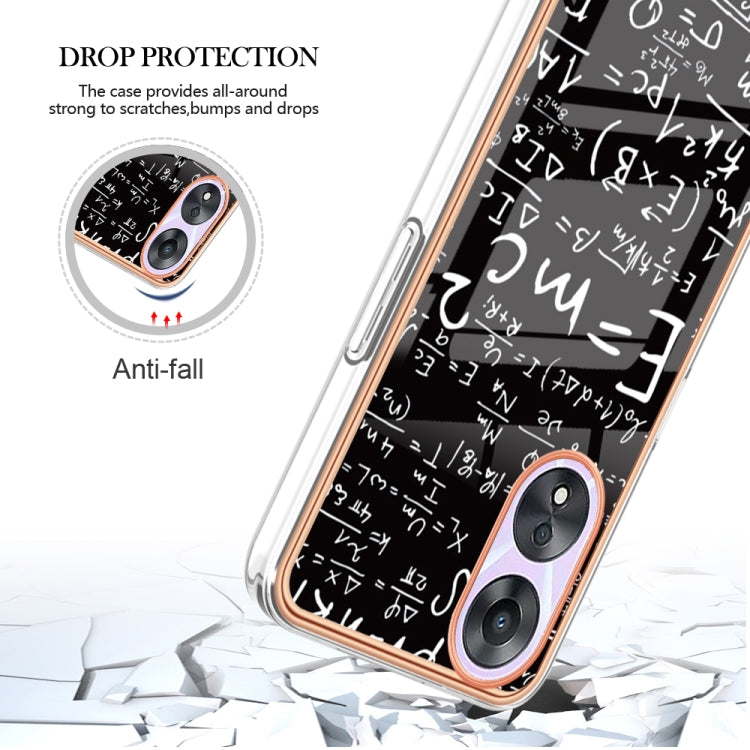 For OPPO A78 / A58 Electroplating Marble Dual-side IMD Phone Case(Equation) - OPPO Cases by buy2fix | Online Shopping UK | buy2fix