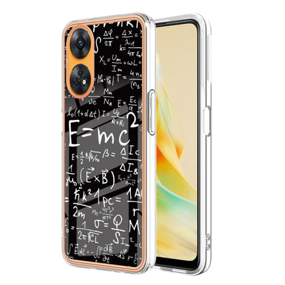 For OPPO Reno8 T 4G Electroplating Marble Dual-side IMD Phone Case(Equation) - OPPO Cases by buy2fix | Online Shopping UK | buy2fix