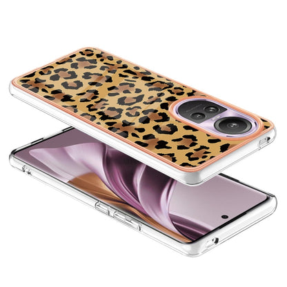 For OPPO Reno10 Pro 5G Global Electroplating Marble Dual-side IMD Phone Case(Leopard Print) - OPPO Cases by buy2fix | Online Shopping UK | buy2fix