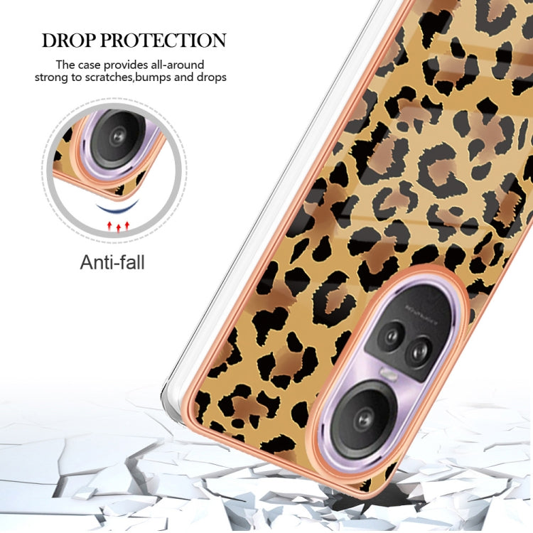 For OPPO Reno10 Pro 5G Global Electroplating Marble Dual-side IMD Phone Case(Leopard Print) - OPPO Cases by buy2fix | Online Shopping UK | buy2fix