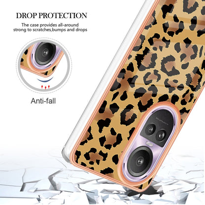 For OPPO Reno10 Pro 5G Global Electroplating Marble Dual-side IMD Phone Case(Leopard Print) - OPPO Cases by buy2fix | Online Shopping UK | buy2fix