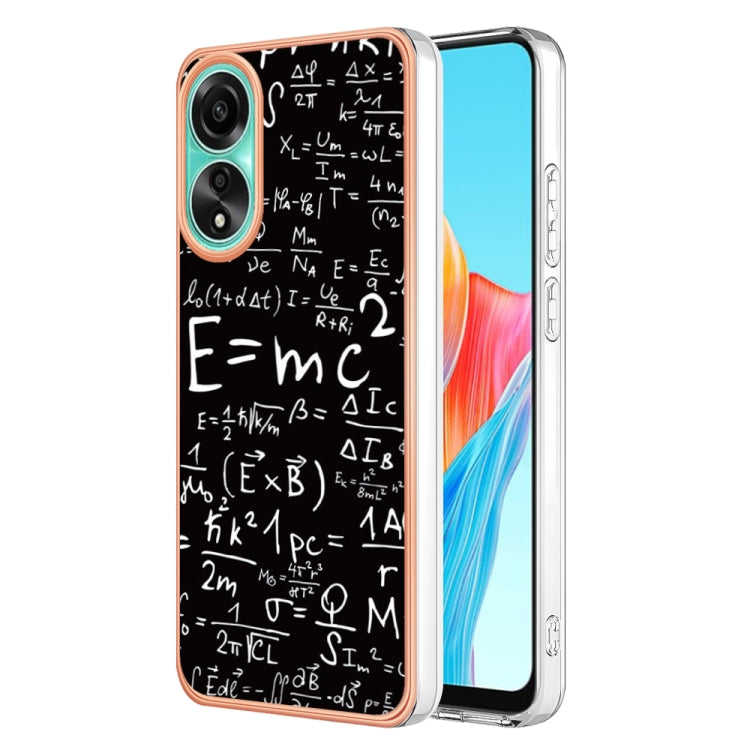 For OPPO A78 4G Electroplating Marble Dual-side IMD Phone Case(Equation) - OPPO Cases by buy2fix | Online Shopping UK | buy2fix