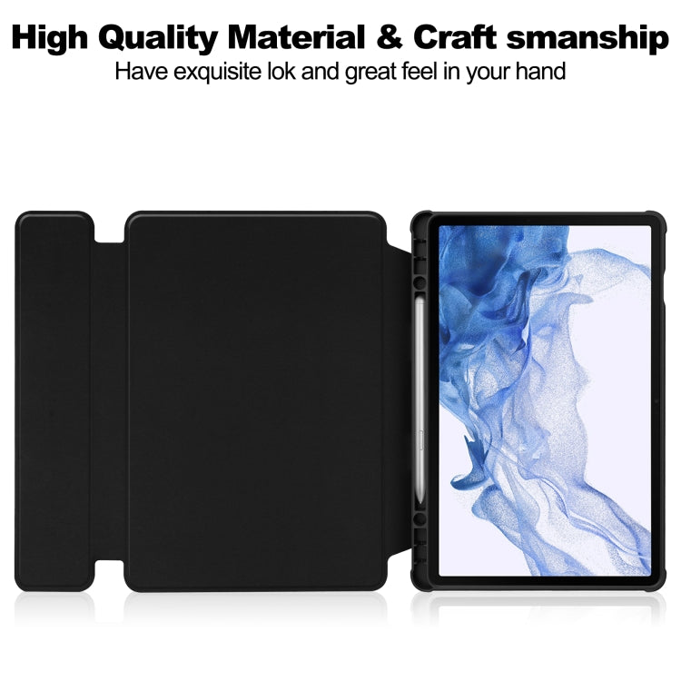 For Samsung Galaxy Tab S9 360 Rotation Transparent Smart Leather Case with Keyboard(Black) - Galaxy Tab S9 Cases by buy2fix | Online Shopping UK | buy2fix