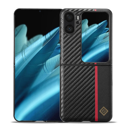 For OPPO Find N2 Flip LC.IMEEKE 3 in 1 Carbon Fiber Texture Shockproof Phone Case(Black) - Find N2 Flip Cases by LC.IMEEKE | Online Shopping UK | buy2fix