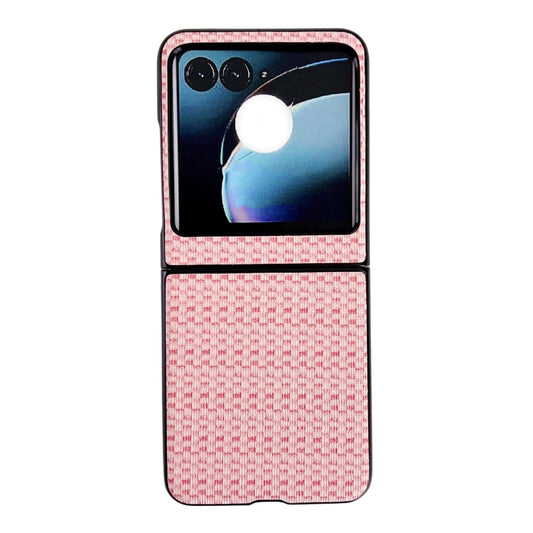 For Motorola Razr 50 Fantasy Weave Pattern Protective Phone Case(Pink) - Motorola Cases by buy2fix | Online Shopping UK | buy2fix