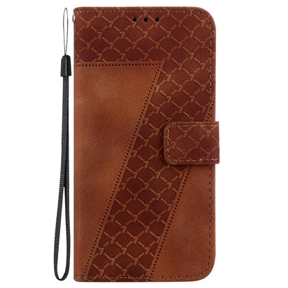 For Samsung Galaxy S23 FE 5G 7-shaped Embossed Leather Phone Case(Brown) - Galaxy S23 FE 5G Cases by buy2fix | Online Shopping UK | buy2fix