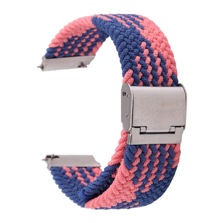 For Samsung Galaxy Watch 6 / 6 Classic Nylon Braided Metal Buckle Watch Band(Z Blue Pink) - Watch Bands by buy2fix | Online Shopping UK | buy2fix