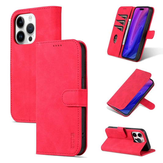 For iPhone 15 Pro Max AZNS Skin Feel Calf Texture Flip Leather Phone Case(Red) - iPhone 15 Pro Max Cases by AZNS | Online Shopping UK | buy2fix